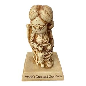 1976 Vintage 5" World's Greatest Grandma Figurine Statue 792 USA Russ Berrie